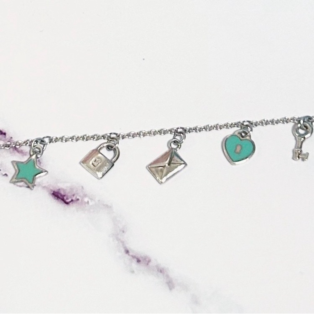 Authentic Tiffany & Co. RARE Mini Love Notes 925 Sterling Silver Charm Bracelet - Picture 6 of 12